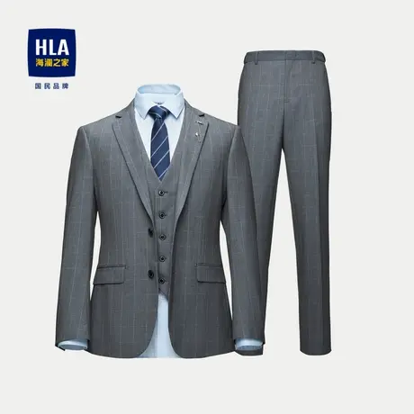 HLA/海澜之家弹力松紧腰礼服套装2023修身商务绅士三件套西服男图片