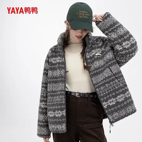 【费尔岛元素】YAYA鸭鸭2025冬情侣款摇粒绒一手长休闲百搭羽绒服商品大图
