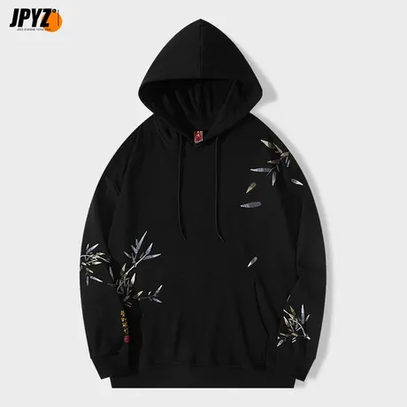 加绒纯棉连帽情侣男卫衣春秋国潮ins外套刺绣中国风潮牌宽松帽衫商品大图