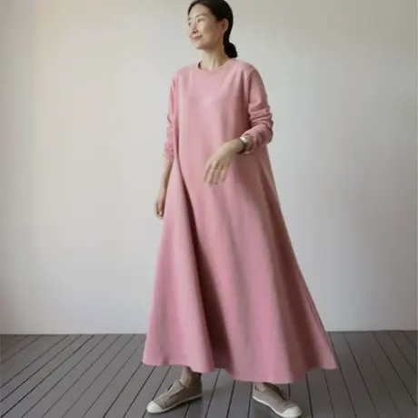 秋冬新套头卫衣连衣裙女过膝长款韩版宽松大码大摆休闲卫衣打底衫商品大图