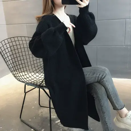 毛衣2024新款女装春秋季春装春款针织开衫宽松外套中长款百搭洋气商品大图