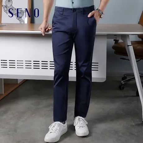 Seno秋季修身百搭休闲裤男商务正装青年小脚男裤韩版休闲长裤子图片