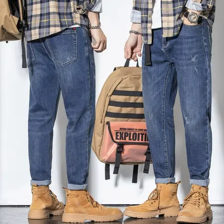 春季男士牛仔裤冬季宽松直筒工装休闲长裤子男裤2024年新款春秋款商品大图