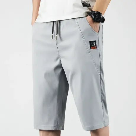 七分薄款运动过膝中裤子冰丝半截短裤男士外穿工装五分夏季大裤头商品大图