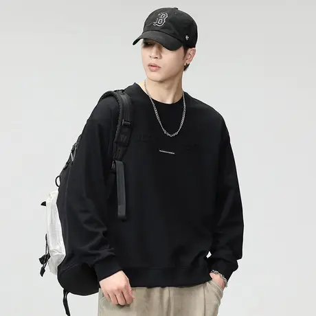 秋冬款卫衣潮流百搭重磅卫衣男士秋装纯色百搭男士外穿男休闲卫衣商品大图