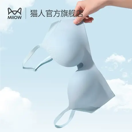 猫人美背内衣女小胸聚拢无痕无钢圈夏季薄款文胸调整型防下垂胸罩图片