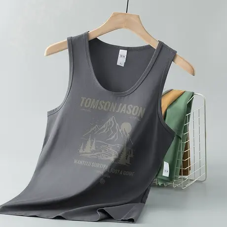 莫代尔棉男士背心健身夏季冰丝凉感速干运动无袖坎肩跨栏吊带汗衫商品大图