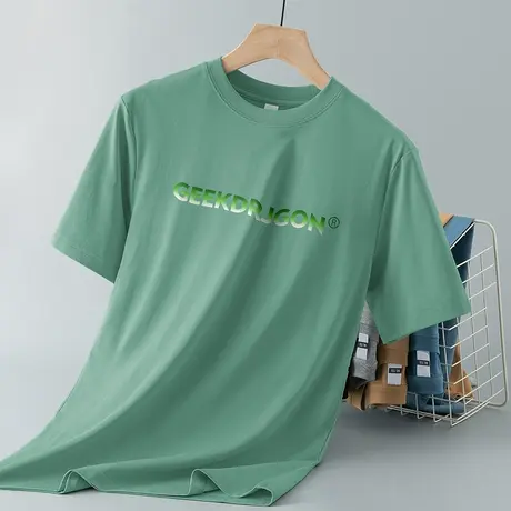 230g重磅纯棉短袖t恤男装圆领上衣服美式潮流夏季半袖全棉打底衫商品大图