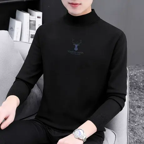 半高领毛衣男秋冬季针织衫毛线衣线衫保暖潮流中领内搭打底衫毛衫图片