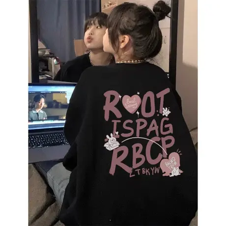 美式卫衣女2023新款爆款超火外套oversize学生宽松秋冬款长袖上衣商品大图