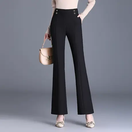 黑色微喇裤高腰休闲裤时尚百搭西装裤秋季2023新款长裤韩版裤子女图片