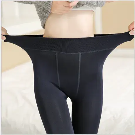 秋冬季加绒加厚打底裤女外穿大码高腰超厚七彩棉裤一体踩脚保暖裤商品大图