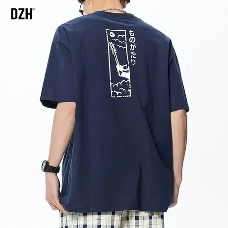 男生纯棉日系短袖重磅t恤男夏季薄款宽松半袖五分袖上衣潮牌男装商品大图