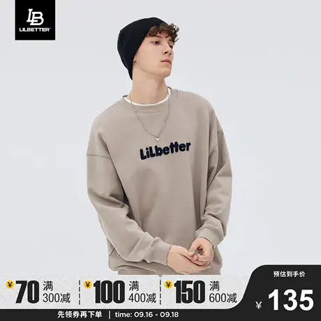 Lilbetter情侣卫衣无帽圆领上衣男潮牌衣服美式秋冬季男士外套LB商品大图