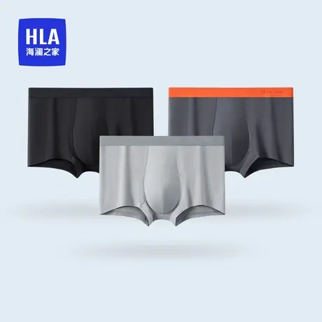 HLA/海澜之家男士棉内裤修身柔软抗菌无痕四角男生平角裤短裤商品大图
