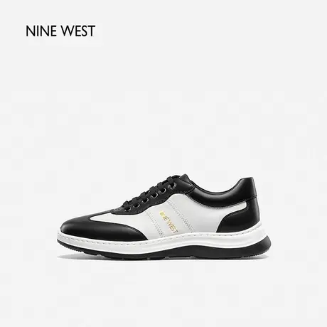 Nine West/玖熙休闲运动鞋男撞色舒适平底潮流真皮男鞋商品大图