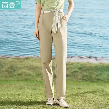 【商场同款】茵曼中高腰萝卜小脚裤2023夏季女装新款遮胯显瘦长裤图片