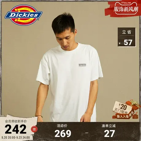 Dickies商场同款 23秋冬新品 工装风前后印花休闲短袖T恤商品大图