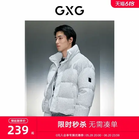 GXG男装 商场同款灰色短款立领羽绒 2023年冬季新品GEX1D2529804商品大图