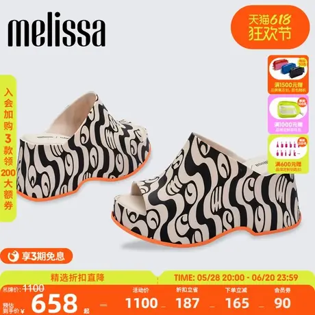 Melissa梅丽莎早春款女士坡跟厚底时尚拖鞋35714图片