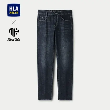 HLA/海澜之家亦心即为系列牛仔裤2025春秋新款时尚绣花直筒裤子男图片