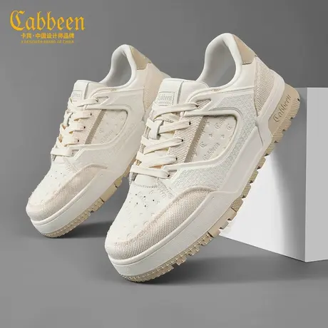 Cabbeen/卡宾老爹鞋男鞋夏季新款增高网面透气旅游小白厚底运动鞋商品大图