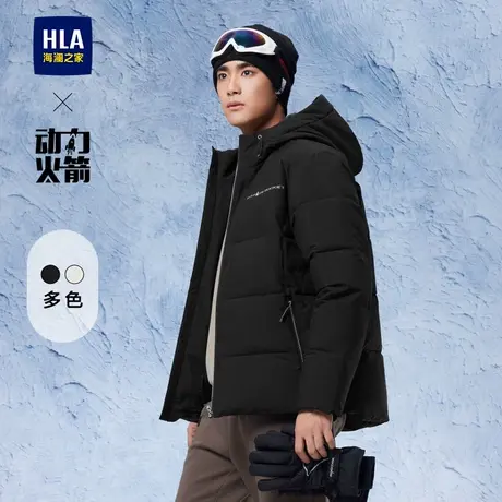 HLA/海澜之家轻商务航天系列棉服24秋冬新连帽印花时尚夹克外套男商品大图
