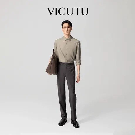 VICUTU威可多男士长袖衬衫秋季商场同款商务通勤休闲百搭正装衬衣图片