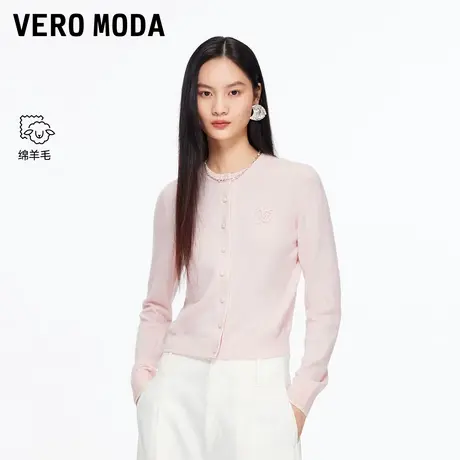 Vero Moda针织衫2025冬季新款含绵羊毛撞色拼接上衣休闲325413040商品大图