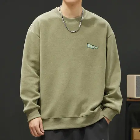 2023年新款男生国风长袖卫衣秋冬季男士中性风潮牌重磅圆领上衣服商品大图