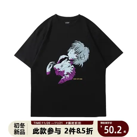 2023新款动漫新世纪福音战士EVA绫波丽周边二次元短袖t恤男女夏季图片