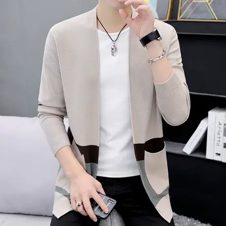 秋季男士针织开衫外套韩版帅气男装线衫潮流百搭毛衣学生外穿上衣商品大图