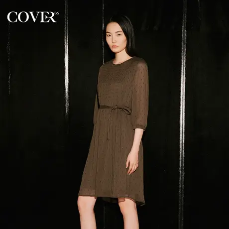 COVER秋季烧花娃娃款压褶裙子图片
