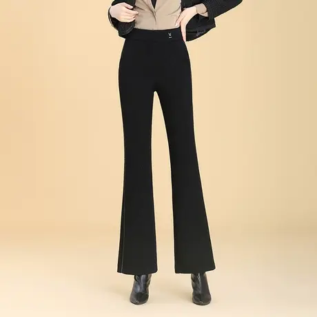 气质高腰微喇裤子女秋冬2023新款显瘦通勤垂感长裤厚款休闲喇叭裤商品大图