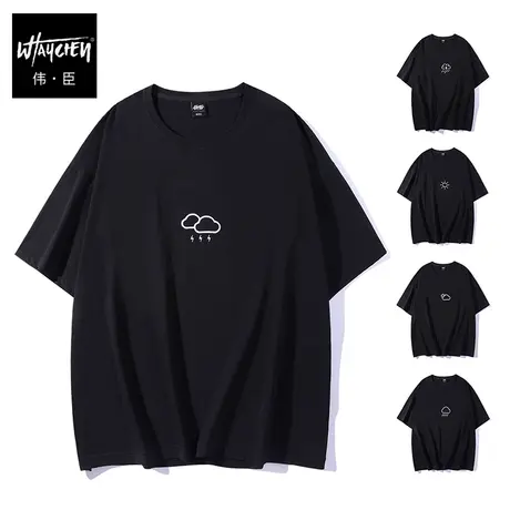 伟臣潮牌大码男装夏季新款男士短袖T恤胖子加肥加大纯棉圆领半袖图片