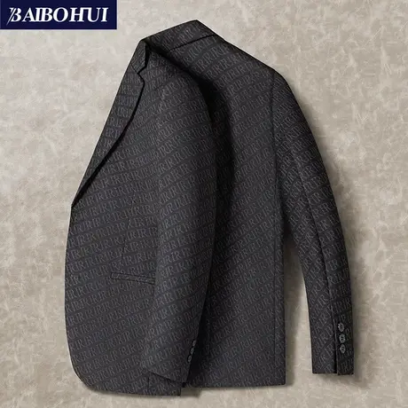 秋冬季西装外套男单件修身潮流款免烫帅气休闲呢子小西服男士上衣商品大图