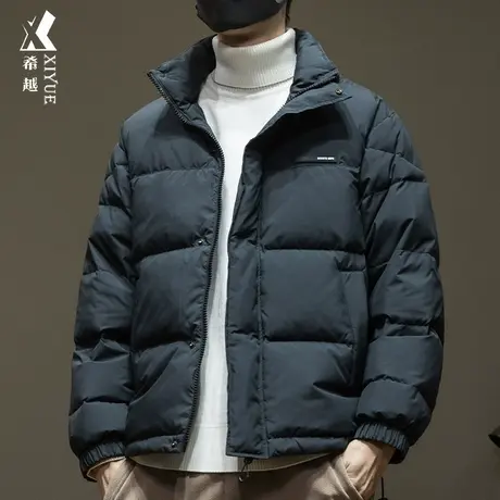 防风防水立领棉衣男冬季2023潮流宽松大码男士加厚保暖羽绒面包服商品大图