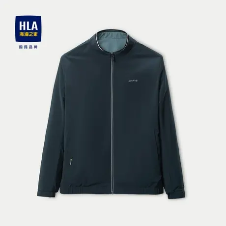 【双面穿】HLA/海澜之家夹克24春夏新立领纯色格子商务休闲外套男图片