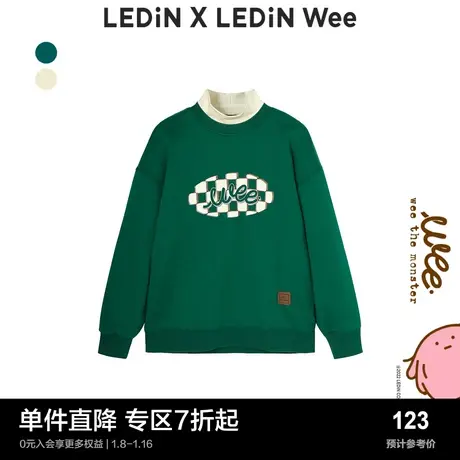 【Wee联名系列】乐町半高棋盘格图案卫衣女秋冬复古彩色C1BFC4402商品大图