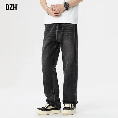 男士黑色牛仔裤男春季工装裤子男款2024年潮牌男裤宽松休闲裤长裤商品大图