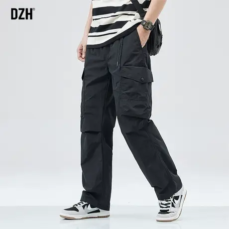 男士黑色工装裤子男春季宽松直筒休闲裤男款2024年新款长裤冲锋裤商品大图