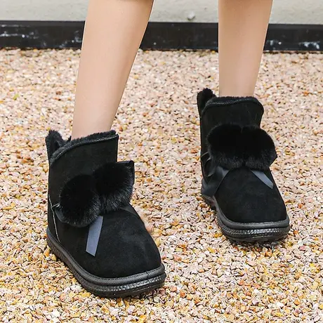 2024新款棉鞋保暖雪地靴女款冬季短筒女鞋加绒加厚面包鞋防滑靴子商品大图