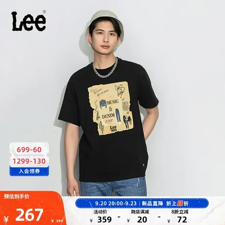 Lee商场同款23新品101+舒适版印花多色男短袖T恤LMT0015434DR图片