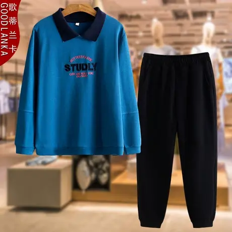 中年妈妈春秋运动套装大码宽松减龄休闲卫衣外套运动服洋气两件套商品大图