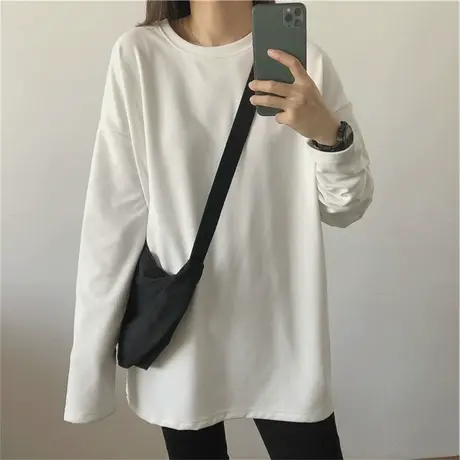 半高领德绒打底衫长袖t恤女2021秋冬洋气大码内搭加绒加厚上衣服商品大图