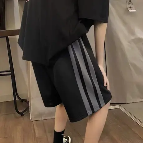 短裤女夏季薄款宽松韩版中裤小个子阔腿裤高腰显瘦休闲运动五分裤商品大图