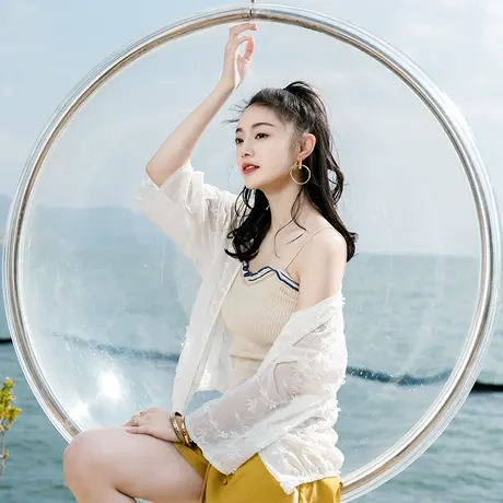 2023春装新款韩版女装白色长袖蕾丝心机衬衫上衣气质披风罩衫图片