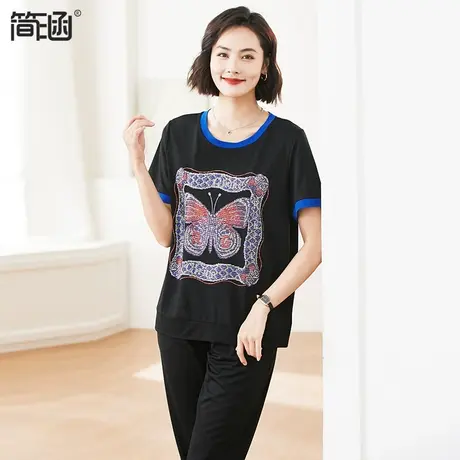 【天丝凉感】胖妹妹显瘦套装简涵高端轻奢大码女装夏装新款2023年图片