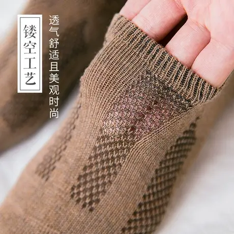 袜子男短袜春秋季男士棉线透气网孔低帮浅口船袜男吸汗防臭四季棉商品大图