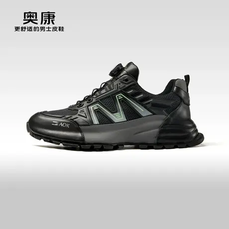 奥康男鞋2023春秋季新款时尚透气休闲鞋男网面拼接减震运动鞋慢跑商品大图